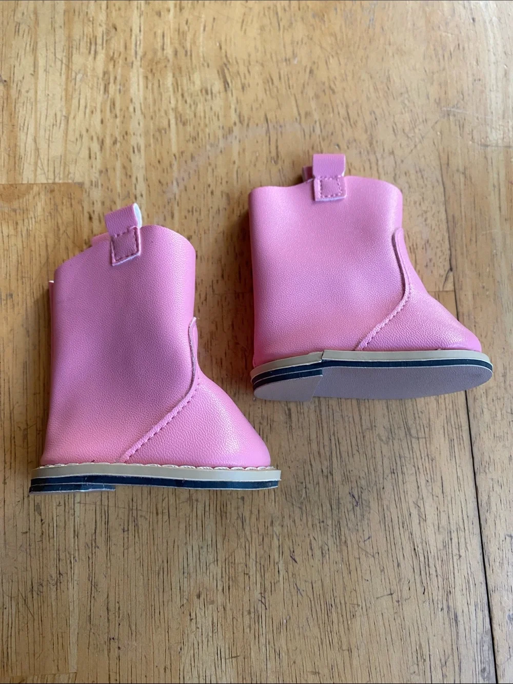 Pink Faux Leather Boots Shoes for 18 inch Fashion Doll Fits American Girl
